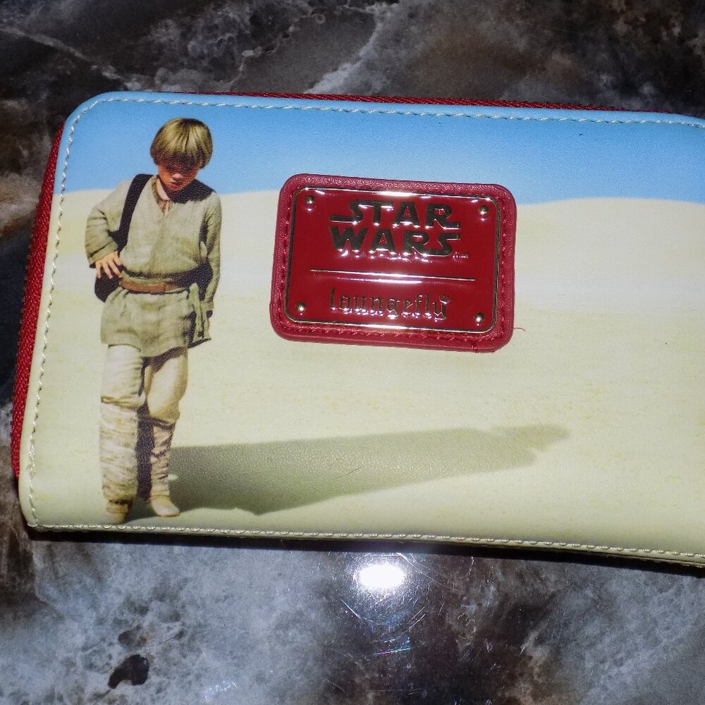 Star Wars The Phantom Menace Scenes Loungefly Zip Purse Wallet NWOT